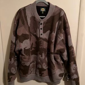 Cabelas Wool Camo Henley Lined Windshear